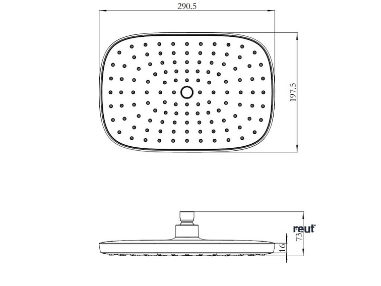 kielle Vega Hlavová sprcha 290, 1 prúd, sprchové rameno 35 cm, chróm/biela 20118SE0