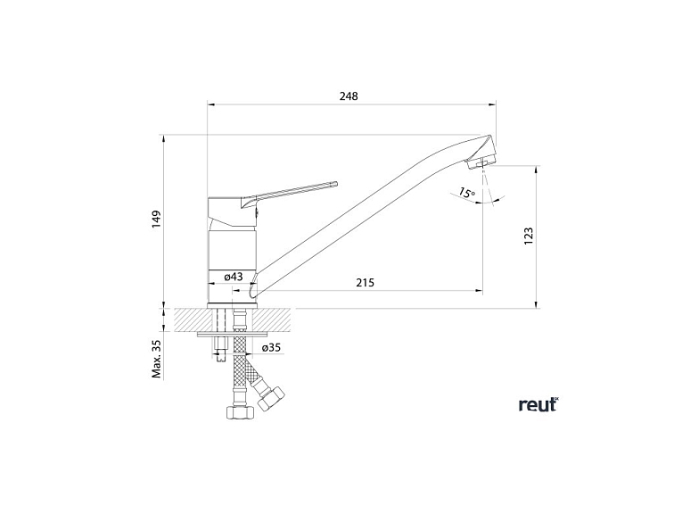 Aqualine SINTRA drezová kuchynská batéria, chróm SX070