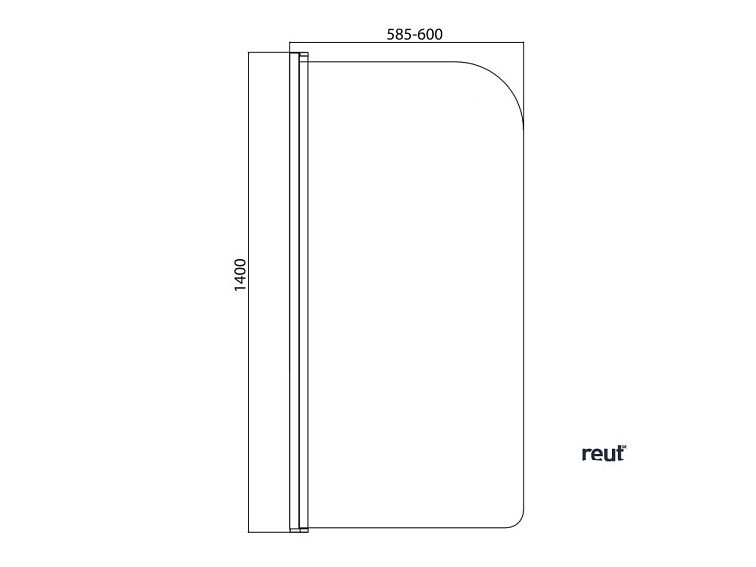 Aqualine VILMA vaňová zástena 600x1400 mm, chrom, pravá, matné sklo AQ6018P