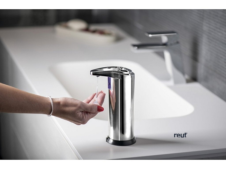 Aqualine Bezdotykový dávkovač mydla, 240ml, 74x184x113mm, nerez lesk 06672