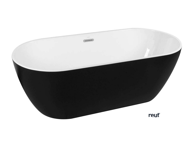 kielle Idolio Voľne stojaca vaňa 170x75 cm, matná čierna/biela 11324434