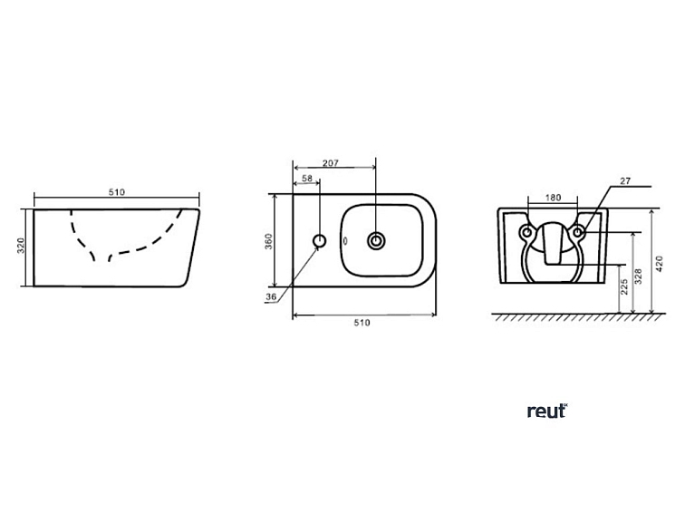 kielle Arkas I Závesný bidet, s prepadom, s otvorom na batériu, biela 30311000