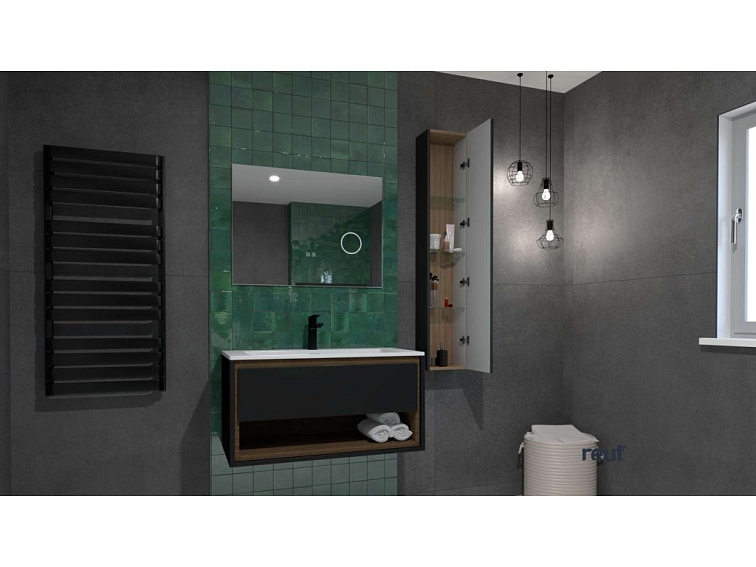 kielle Meara Vysoká skrinka závesná, 25x16x130 cm, tmavo sivá lesk 50226016