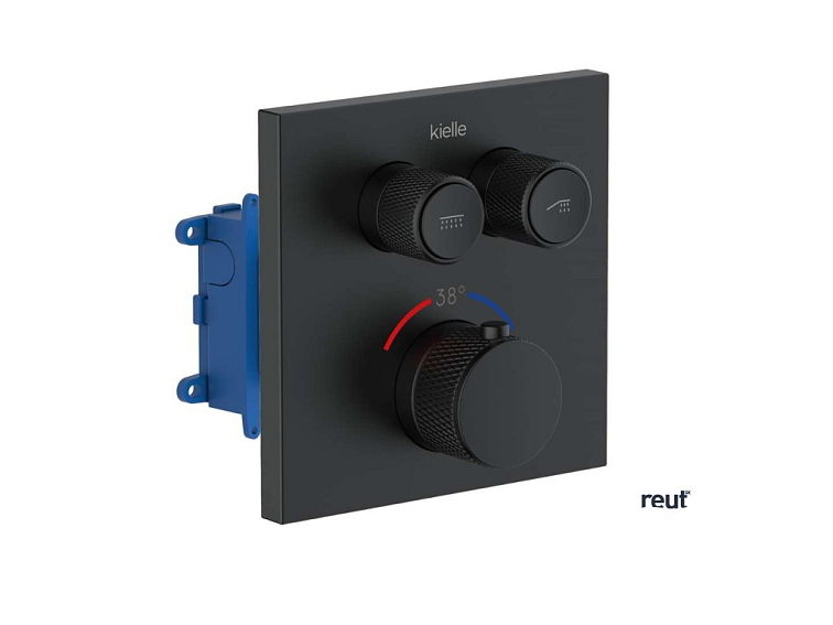 kielle Arkas I Termostatická batéria pod omietku, na 2 spotrebiče, s príslušenstvom a telesom, matná čierna 20611SPT44