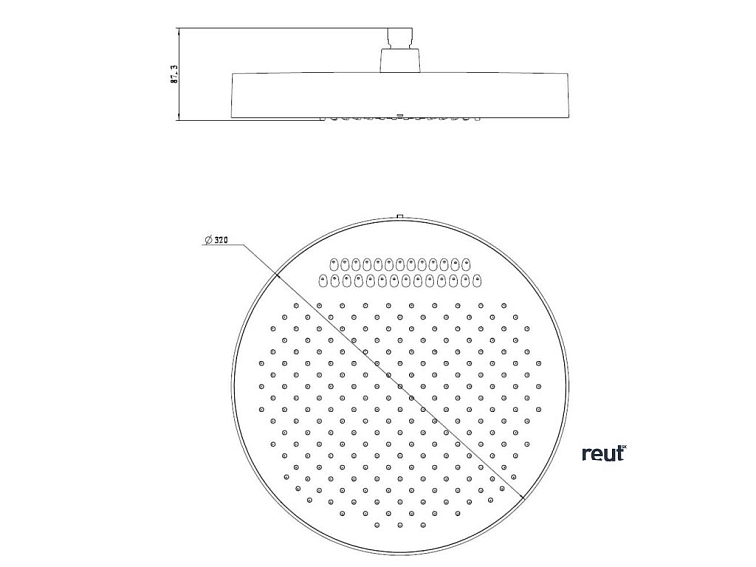 kielle Oudee Hlavová sprcha 320, chróm/čierna 20102020
