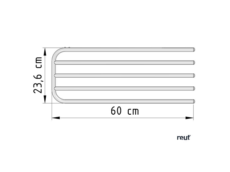 Aqualine Sušiak 4 uterákov na vykurovacie telesá, univerzálne upínanie, dĺžka 60cm, biela 25-03-SV460