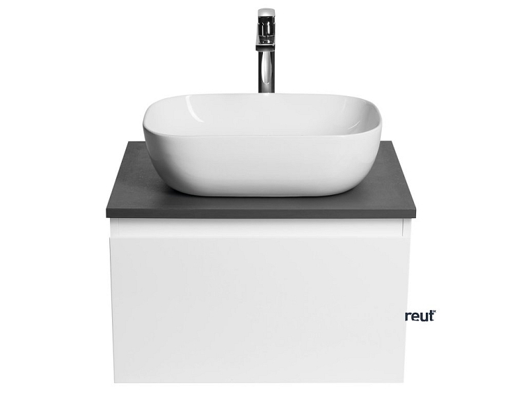 Aqualine ALTAIR II ALTAIR skrinka s doskou 58 cm, biela/antracit bridlica AI263-03