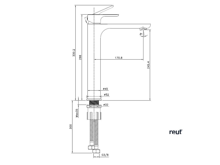 kielle Vega Umývadlová batéria na umývadlovú misu, matná čierna 10118114