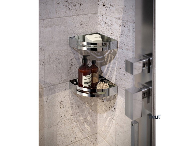 Gedy SMART polica do sprchy, 300x45x128 mm, čierna mat 241714