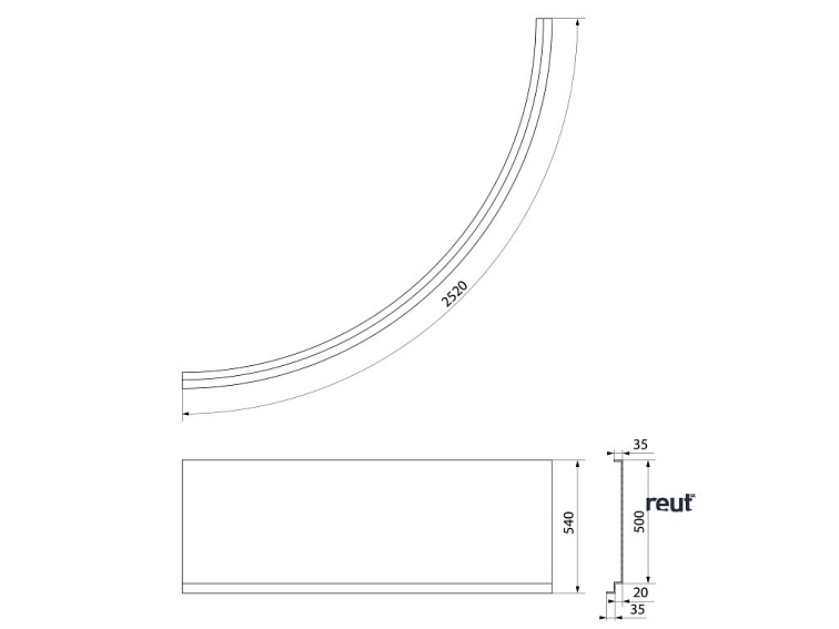Aqualine DYJE čelný panel, výška 54cm A1544