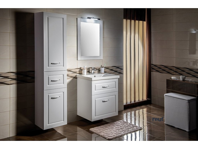 Aqualine FAVOLO skrinka vysoká s košom 40x184x31cm, biela mat FV180