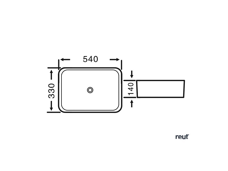 Aqualine Keramické umývadlo na dosku, 54x33cm, biela 54331