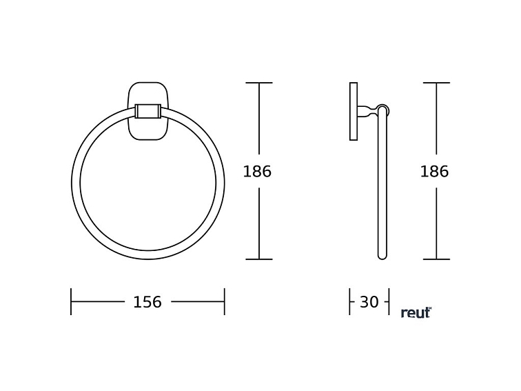 Aqualine RUMBA držiak uterákov kruh, chróm RB106
