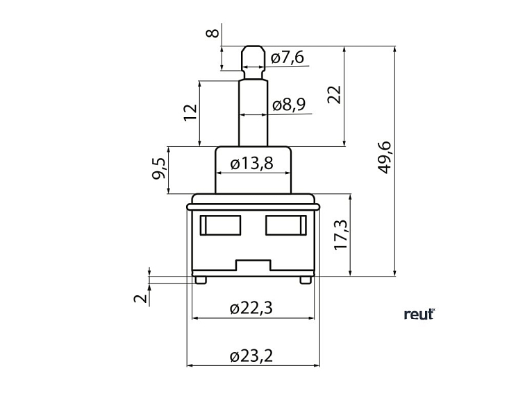 Aqualine Prepínač malý k sprchovacím stĺpom NDKA11