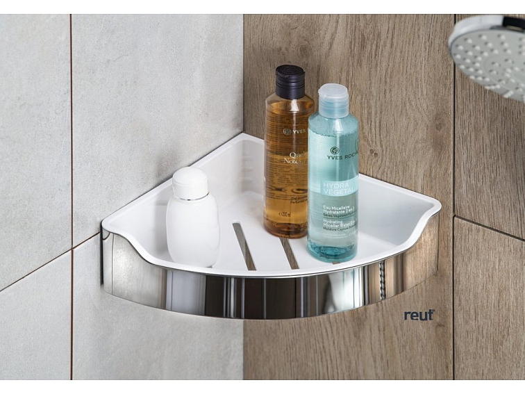 Aqualine SAMBA rohová polica do sprchy, 218x63x218mm, nerez lesk SB109