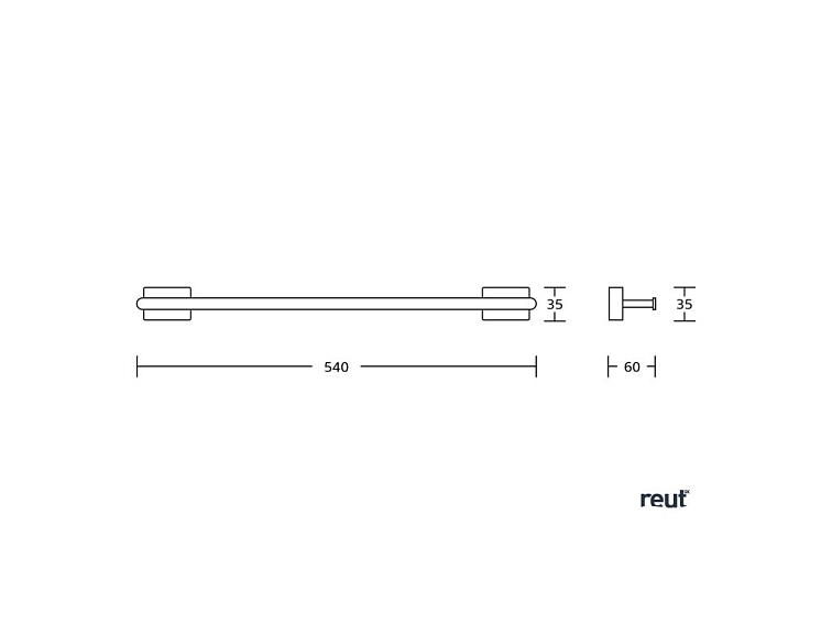 Aqualine APOLLO držiak uterákov 550mm, chróm 1416-09