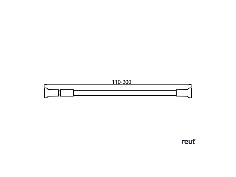 Aqualine Teleskopická rozperná tyč 110-200cm, hliník, biela TC200