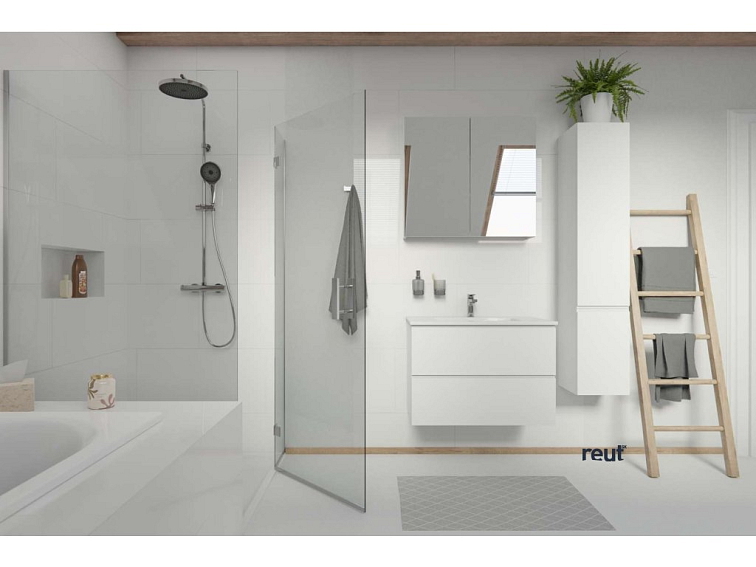 kielle Oudee Skrinka vrátane umývadla, 60x55x46 cm, 2 zásuvky, lesklá biela 50002S60