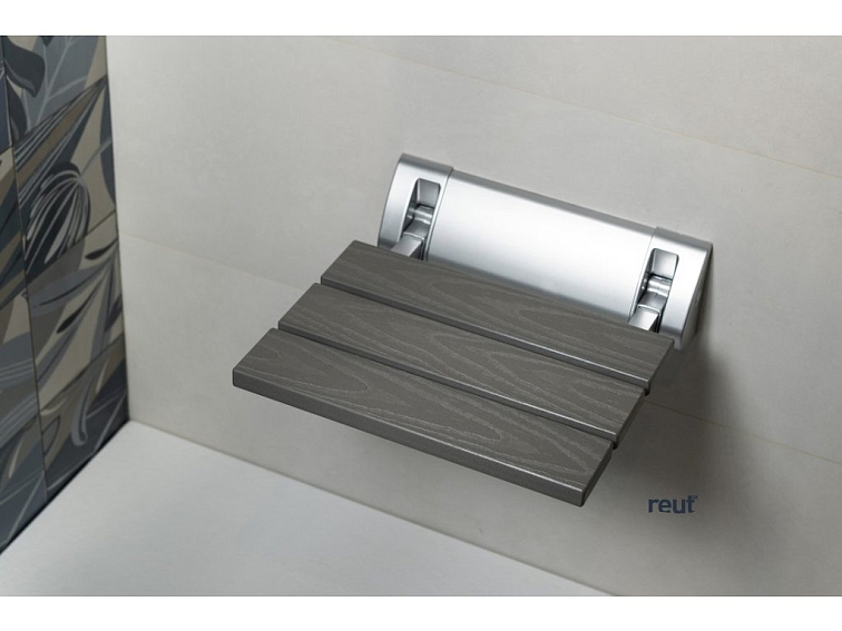 Aqualine RAVO sklopné sprchové sedátko 32x32,5cm, WPC, šedá AE236GR