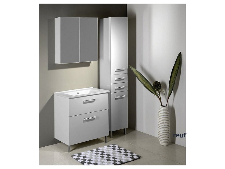 Aqualine VEGA umývadlová skrinka 62x72,6x43,6cm, 2x zásuvka, biela VG063