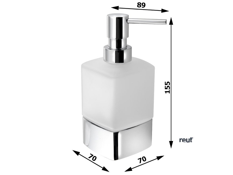 Gedy LOUNGE dávkovač mydla na postavenie, 280 ml, mliečne sklo, čierny mat 545514
