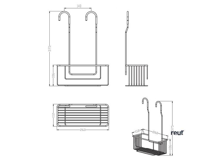 Aqualine CHROM LINE polica do sprchy závesná, na batériu, chróm 37006