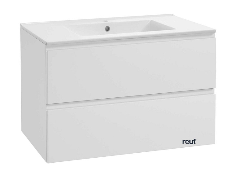 kielle Oudee Skrinka vrátane umývadla, 80x55x46 cm, 2 zásuvky, lesklá biela 50002S80