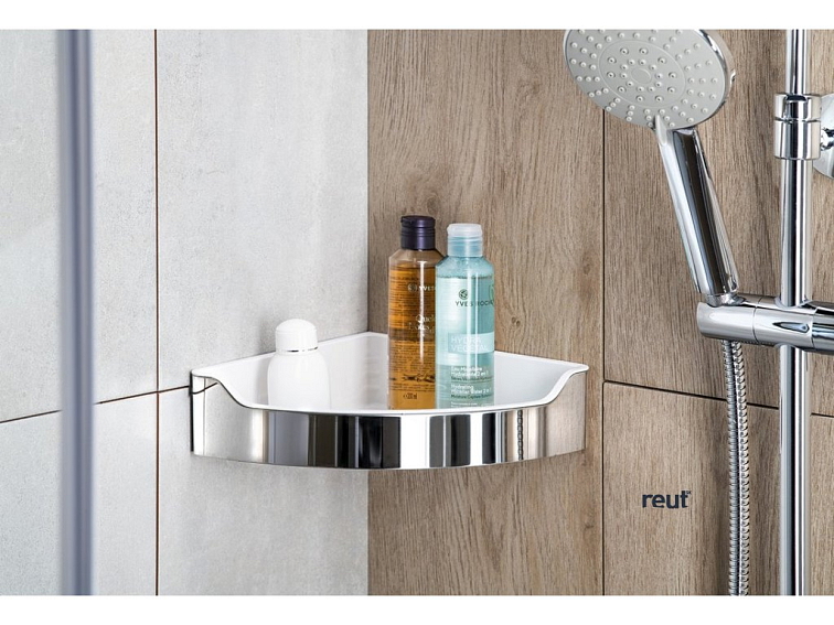 Aqualine SAMBA rohová polica do sprchy, 218x63x218mm, nerez lesk SB109