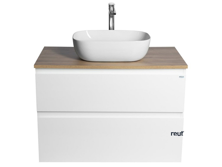 Aqualine ALTAIR II ALTAIR skrinka s doskou 87,5 cm, biela/dub emporio AI290-02