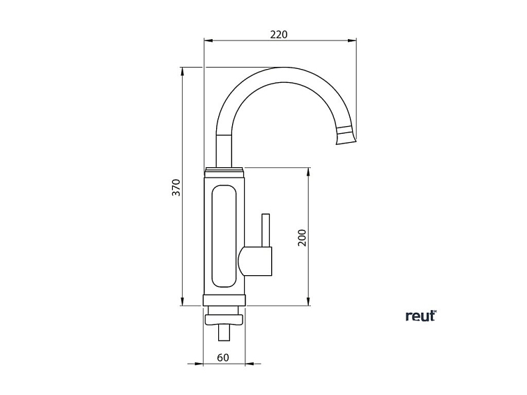 Aqualine Elektrická batéria s prietokovým ohrievačom vody, 230V, 3 kW, nerez RT2009