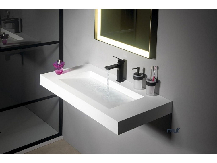 Gedy PIRENEI závesný dávkovač mydla 110 ml, mliečne sklo, čierny mat PI8114