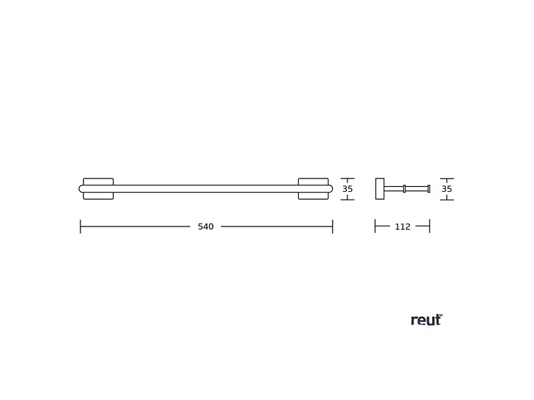 Aqualine APOLLO dvojitý držiak uterákov 550mm, chróm 1416-11