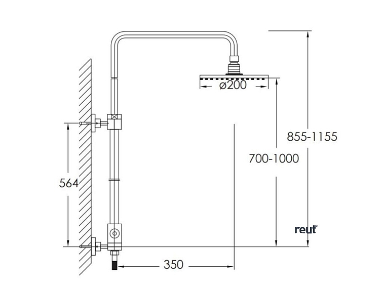 Steinberg 100 Sprchový set bez batérie, priemer 20 cm, chróm 1 002 770