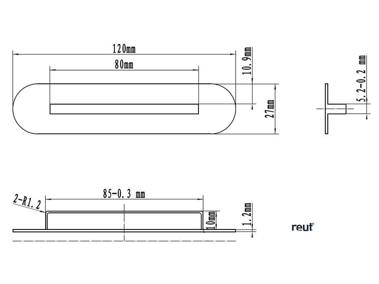 kielle Vaňová krytka prepadu, matná čierna 11601054