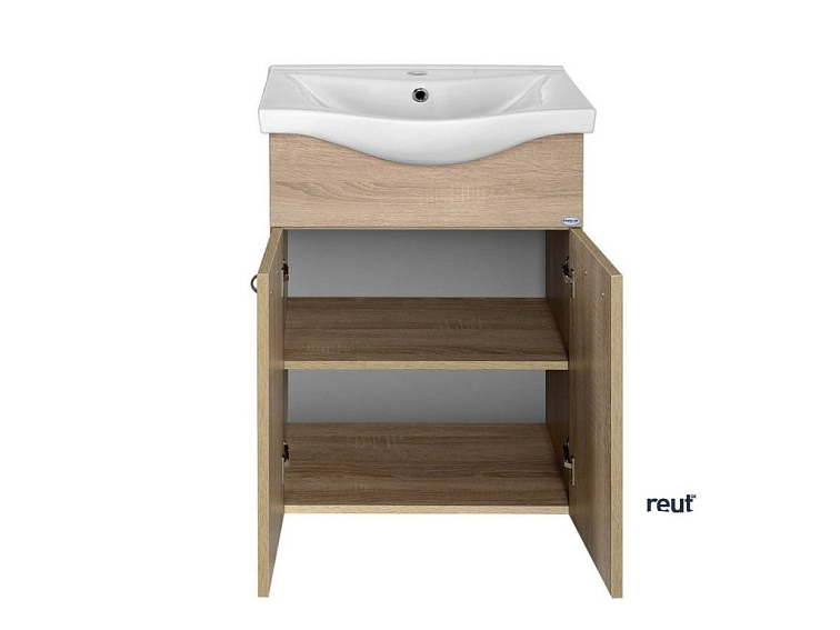 Aqualine KERAMIA FRESH umývadlová skrinka 51,1x74x34cm, dub platin 50058