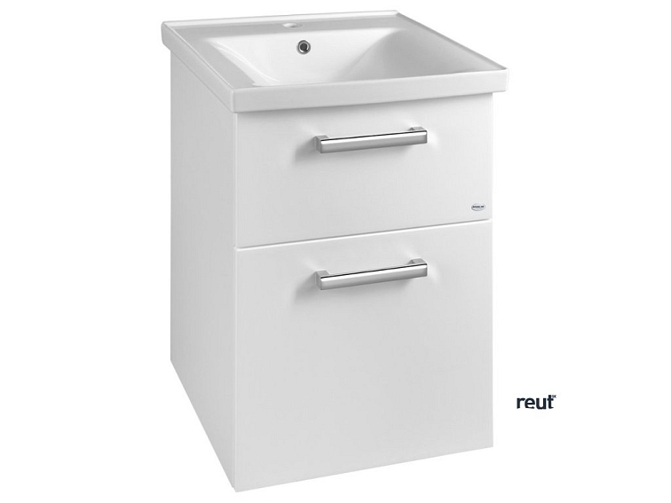 Aqualine VEGA umývadlová skrinka 51,5x72,6x43,6cm, 2x zásuvka, biela VG053