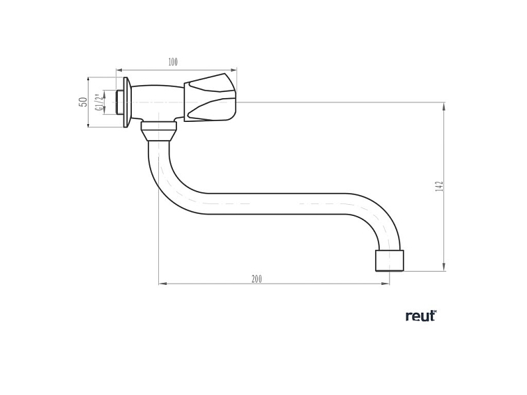 Aqualine Nástenný ventil 1/2´´, otočná hubica, chróm ZY1812