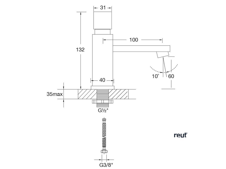 Steinberg 160 Umývadlový ventil, kefovaný nikel 160 2500 BN