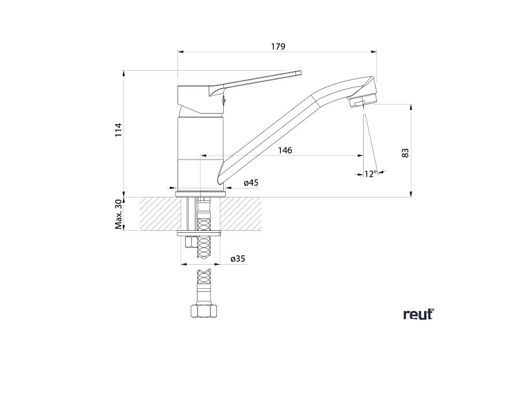 Aqualine SINTRA umývadlová batéria s otočnou hubicou, chróm SX001