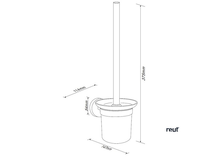 kielle Oudee WC kefa nástenná s držiakom, matné sklo/chróm 40502000