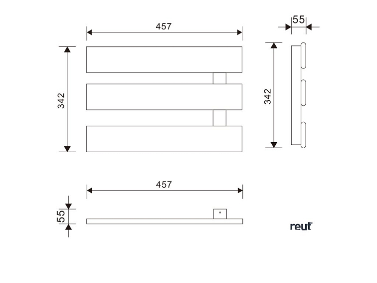 Aqualine ELVIS elektrický sušiak uterákov 457x342x55 mm, 50 W, biela EB480