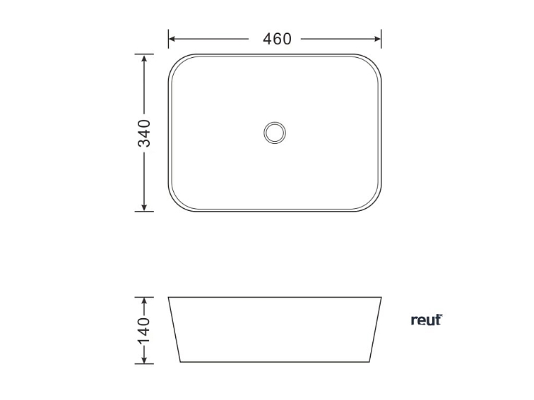 Aqualine Keramické umývadlo na dosku, 46x34cm, biela 46341