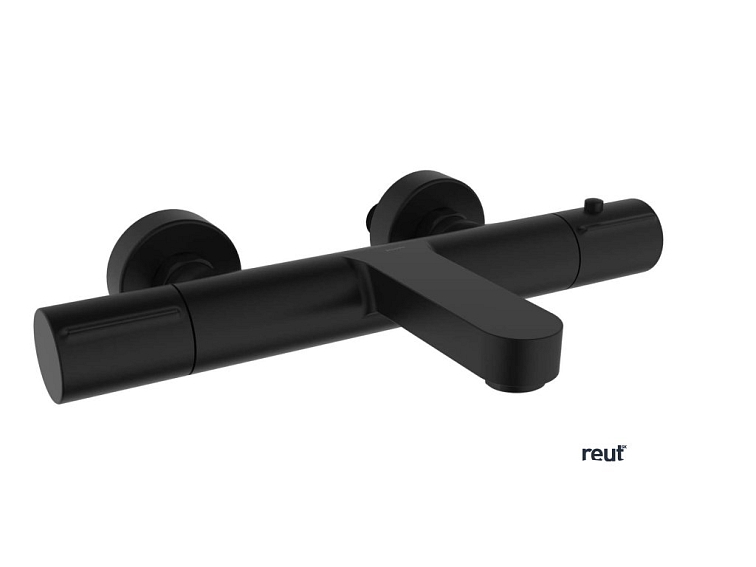 kielle Oudee Termostatická vaňová batéria s príslušenstvom, matná čierna 10302SNT14