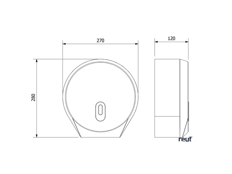 Aqualine EMIKO Zásobník na toaletný papier do priemeru 26cm, 270x280x120mm, ABS biela 1319-90