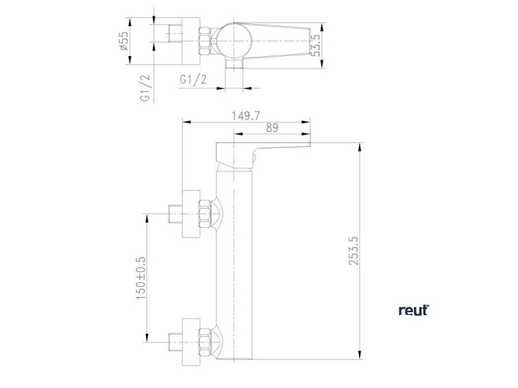 kielle Harmonia Páková sprchová batéria, chróm 10223100