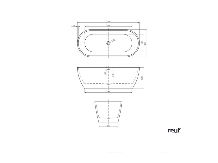 kielle Idolio Voľne stojaca vaňa 170x75 cm, biela 11324430