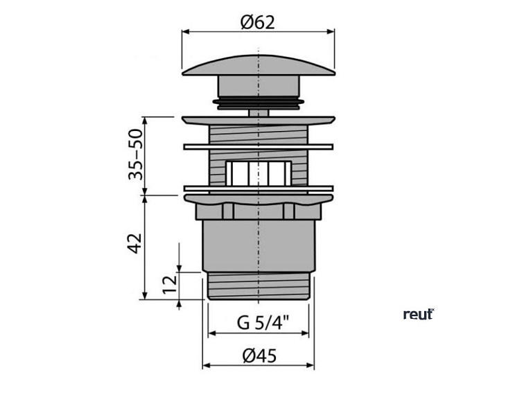 Alcadrain Príslušenstvo Uzatvárateľný výpust, ClickClack, chróm A390
