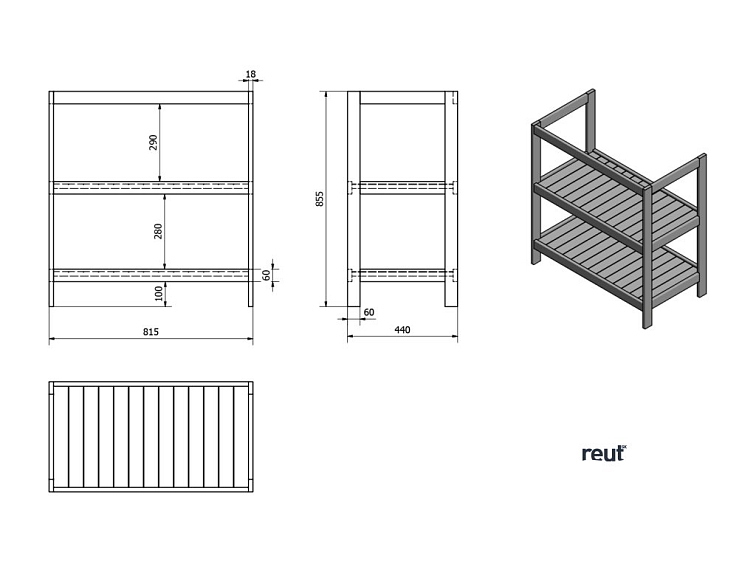 Aqualine ETIDE policová umyvadlová skříňka 81,5x86x44 cm, matná biela ET830