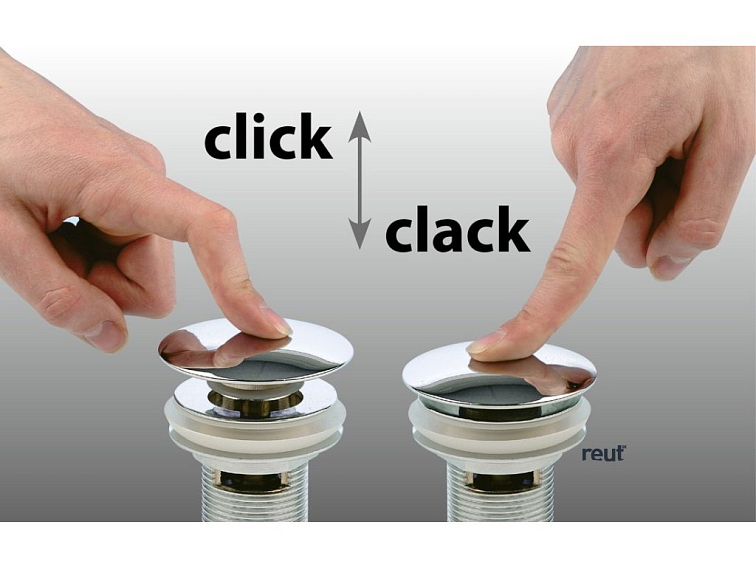 Aqualine Vaňová výpusť 6/4", click-clack, pre vane s integrovaným prepadom, chróm TF5005