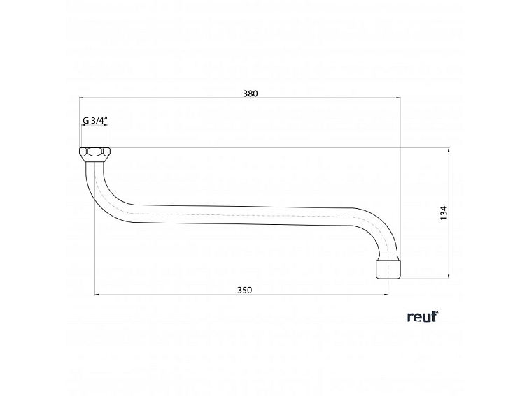 Aqualine Univerzálne výtokové ramienko k batérii, 350mm, typ-S, chróm 15S140
